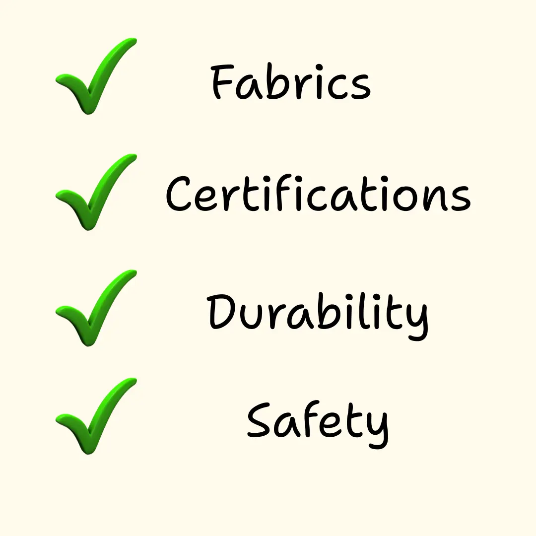 Checklist graphic showing key elements of a sustainable workwear specification for tenders.
