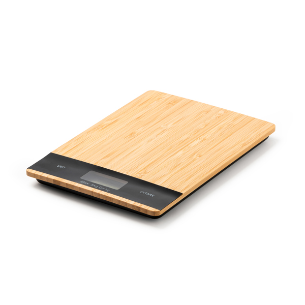 Digital kitchen scale with bamboo front shell. BC3028