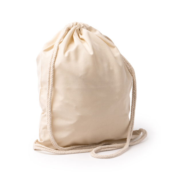Drawstring backpack in RPET polyester with 150 gsm cotton touch. Ideal for sublimation.