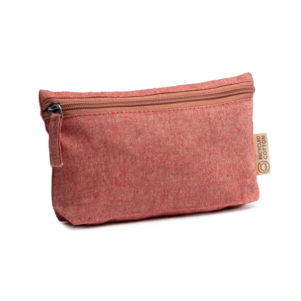 Multipurpose toilet bag in recycled cotton with matching zip and puller.