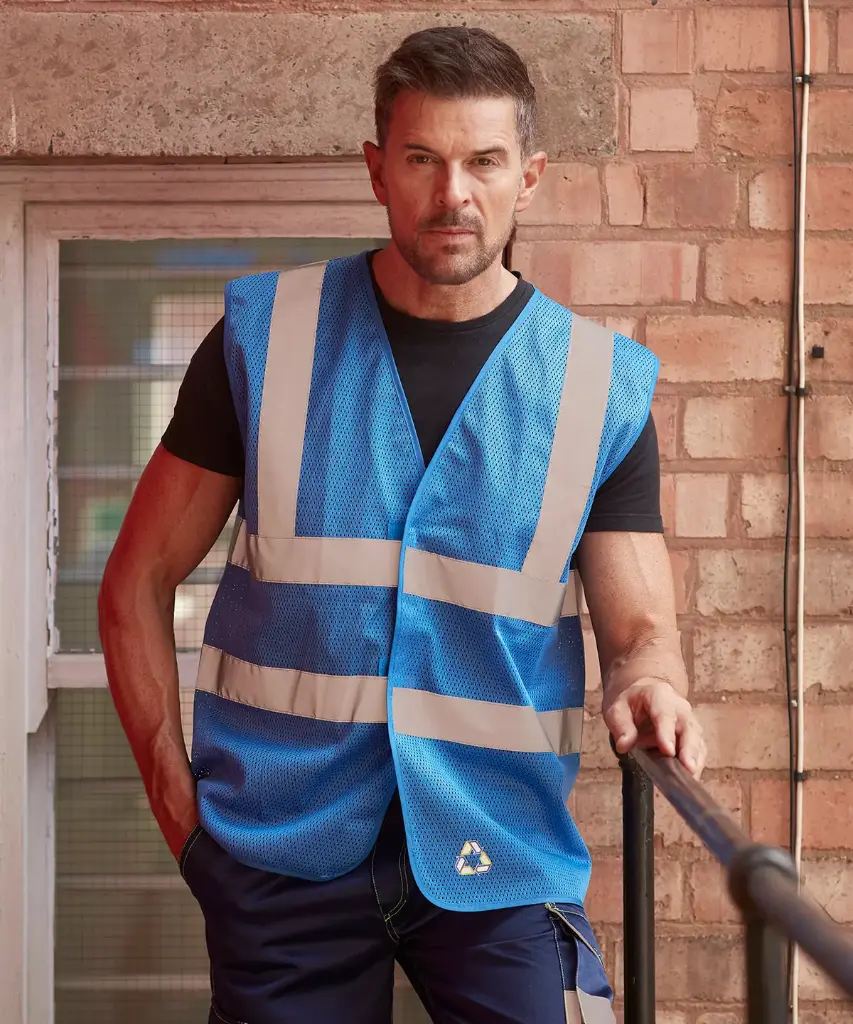 Recycled Open Mesh Hi-Viz Waistcoat 