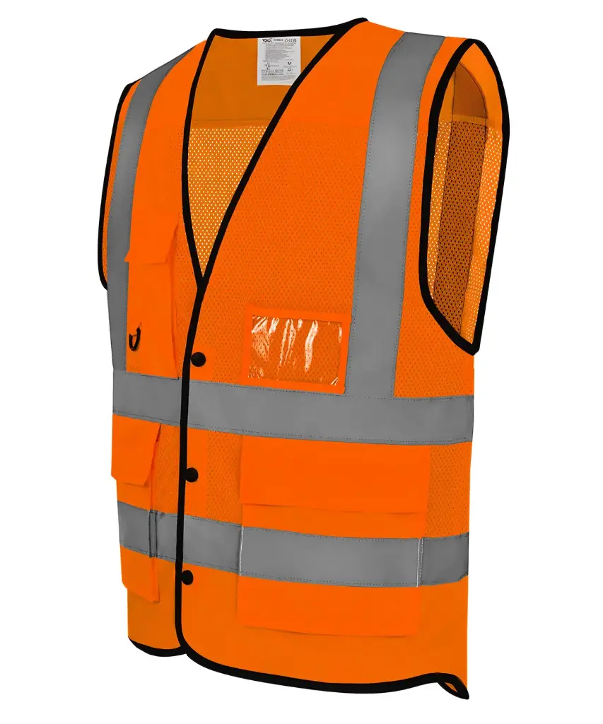 Hi-vis Button Waistcoat | Open-mesh | Recycled ♻️