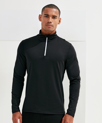 Long-sleeve Brushed Back ¼ zip top TR111