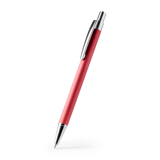 [BL1239] Pen with a black matte chrome recycled aluminium body. High-quality blue ink.