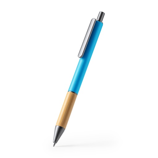 [BL7982] Ball pen in matt finish with bamboo grip and dark colour details. Blue ink.