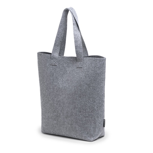 [BO1257] Recycled felt bag in a heather design. Reinforced 70 cm long handles. Botton Fastening