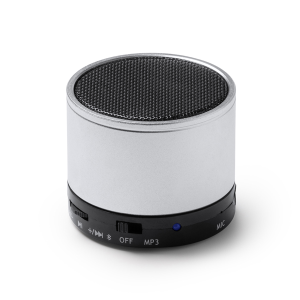 Wireless speaker made of recycled aluminium and with an elegant matte finish.