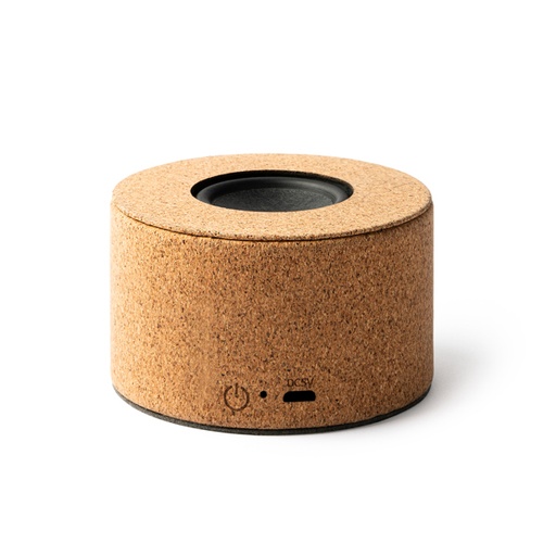 [BS3211] Speaker made with natural cork body and visible membrane. It includes Bluetooth 5.0, has a power of 3W.