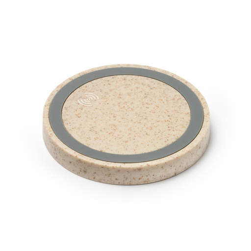[CR2996] Wireless charging base made of wheat fiber, with 5W power. Compatible with wireless charging technology.