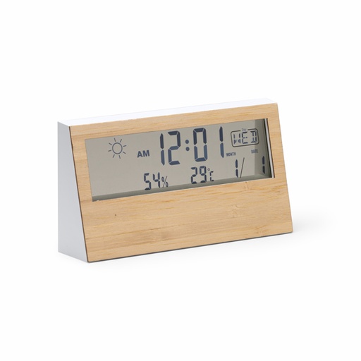 [EM1076] The weather station with a bamboo front shell.