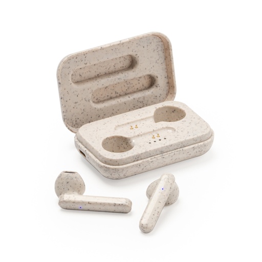 [EP3309] Bluetooth 5.0 wireless headset made of wheat fibre with charging case.