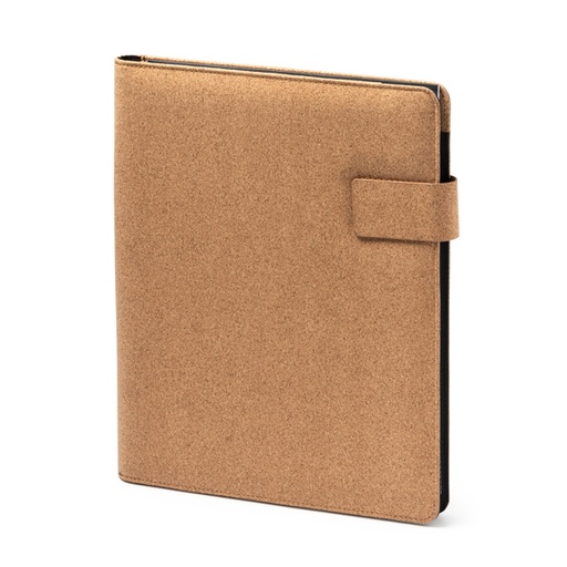 [FO7985] Multipurpose A4 folder in heather 600D RPET with magnetic clasp. Detachable 30-sheet lined pad included.