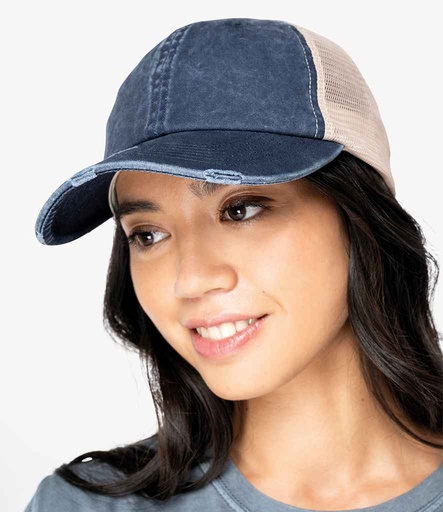 Native Spirit Washed Trucker Destroy Cap NS027