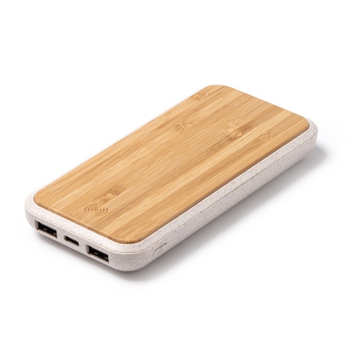 [PB1053] The 10,000 mAh external battery with bamboo and wheat fibre composite body.