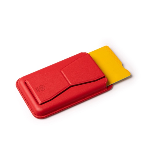 [SO1384] Card holder with foldable stand in recycled PU.