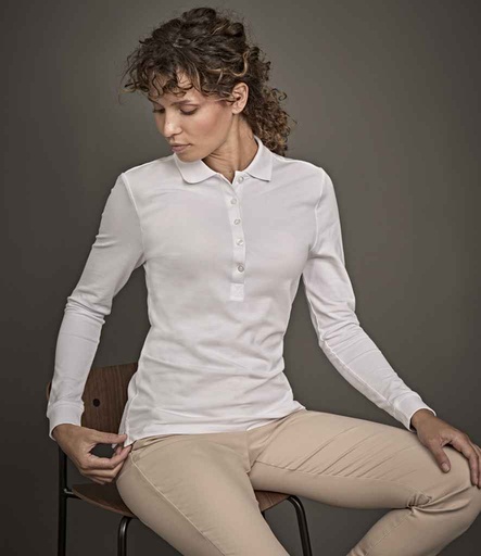 Tee Jays Ladies Luxury Stretch Long Sleeve Polo Shirt T146