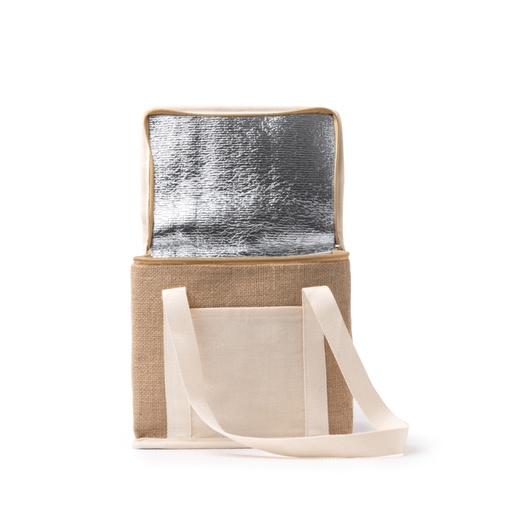 [TB1034] Yute cooler bag with cotton front pocket.