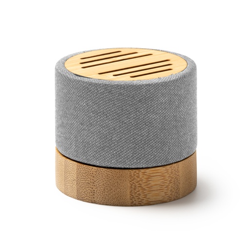 [BS3194] Wireless speaker with main structure in bamboo and RPET fabric.