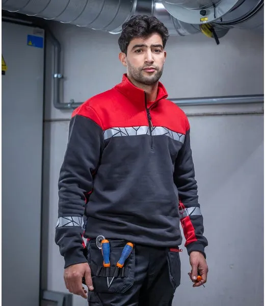Hi-Vis Half Zip Sweatshirt | Men's | Sustainable♻️