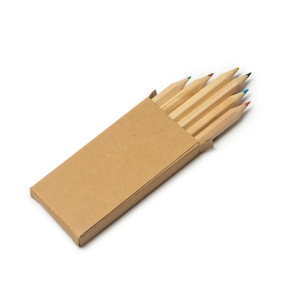 6 Colouring Pencils in Recycled Cardboard Box🌿